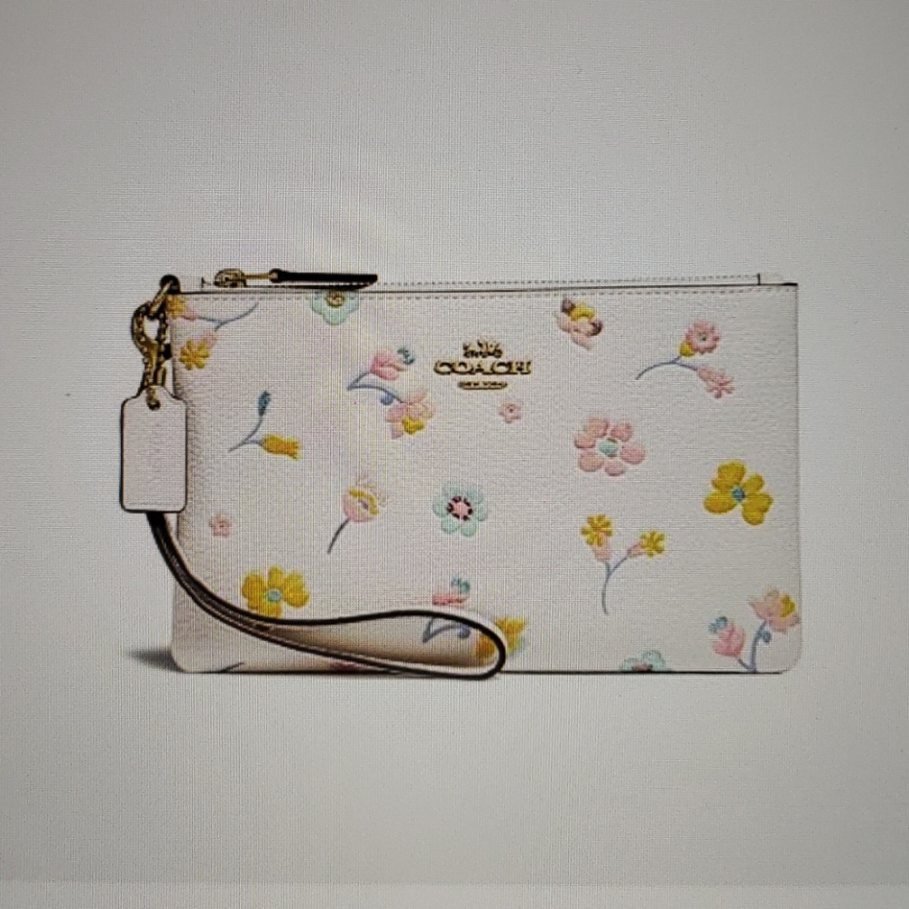 Coach Small Wristlet with Watercolor Foral Print